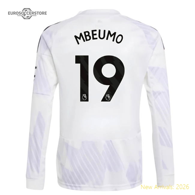 2025-2026 Man Utd Long Sleeve Away Shirt (Kids) (Mbeumo 19)-Football Jersey Hub