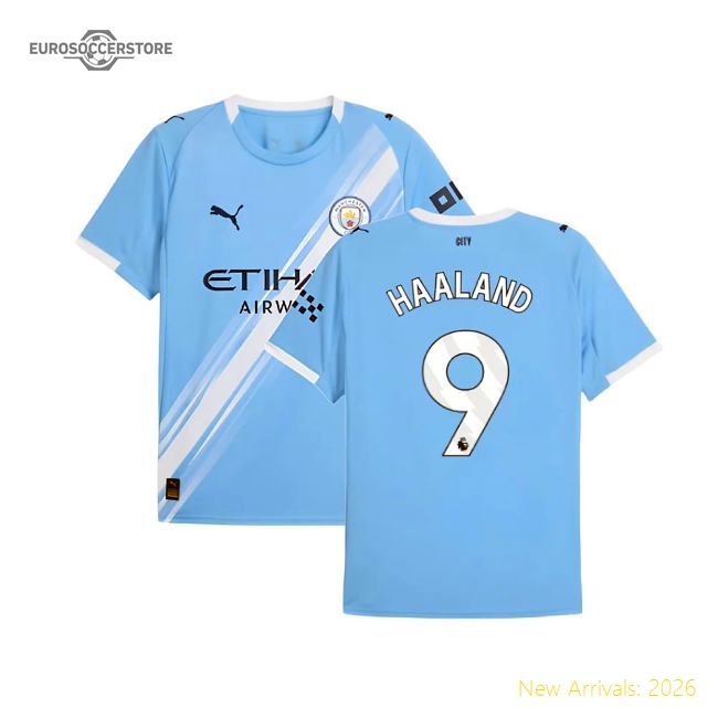 2025-2026 Man City Home Shirt (Haaland 9)-Football Shirts Shop