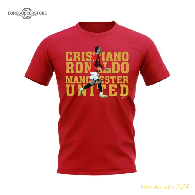 Cristiano Ronaldo Manchester United Player Tee (Red)-Football Jersey Hub