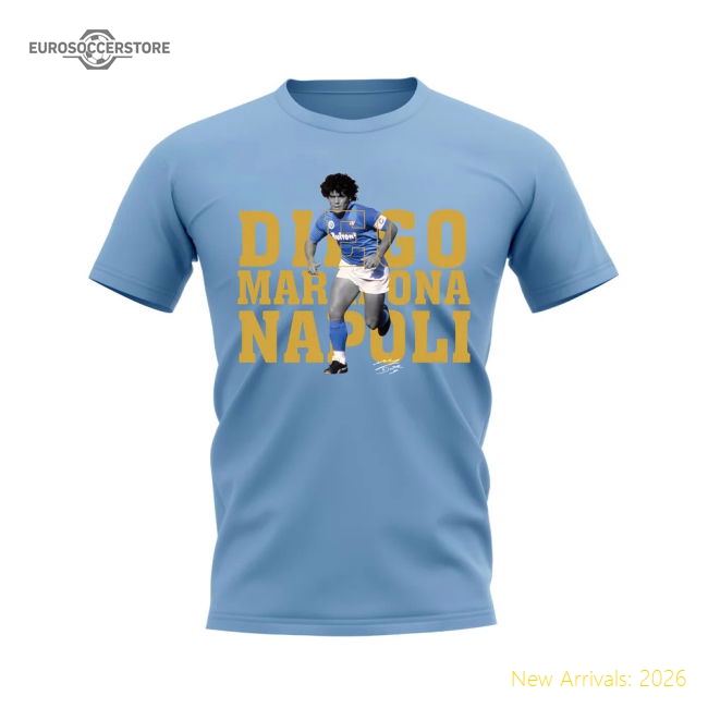 Diego Maradona Napoli Player Tee (Sky Blue)-Vantage Point Soccer