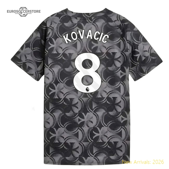 2025-2026 Man City Warm Up Jersey (Black) - Kids (Kovacic 8)-Football Shirts Shop
