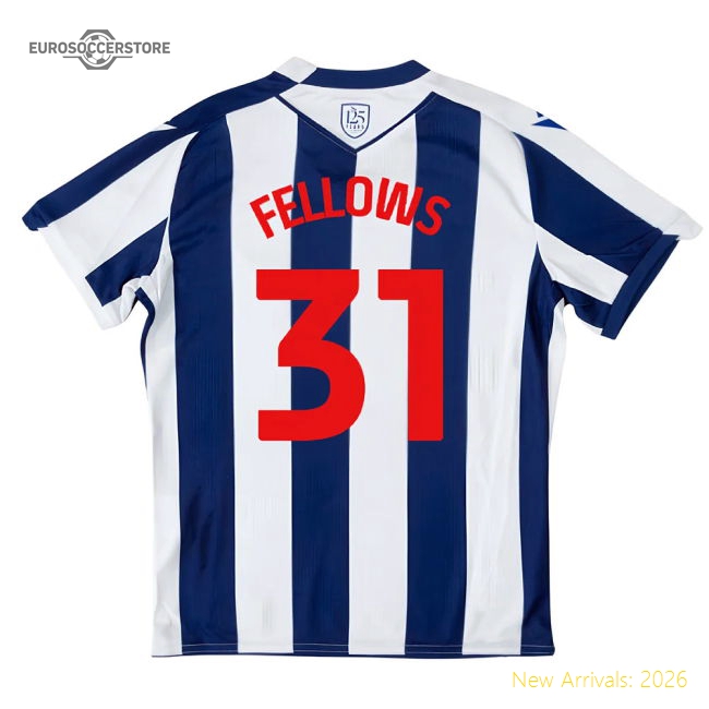 West Brom Wba (Fellows 31) 2025-2026 Home Kit Kids Shirt Classic Game-PitchVibe Kits