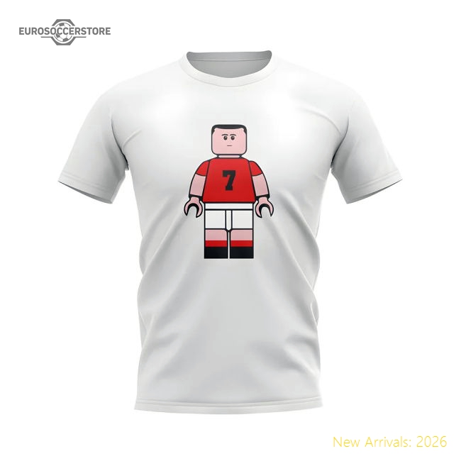 Eric Cantona Man Utd Brick Footballer T-Shirt (White)-Football Jersey Hub