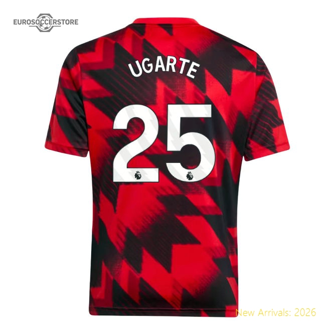 2025-2026 Man Utd Pre-Match Shirt (Red) - Kids (Ugarte 25)-Football Jersey Hub