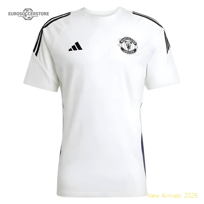2025-2026 Man Utd Training Tee (White)-Football Jersey Hub