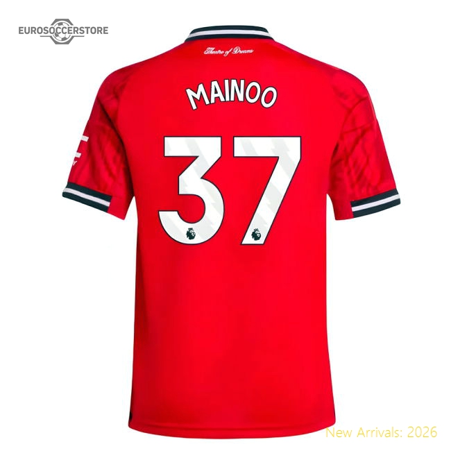 2025-2026 Man Utd Home Shirt (Kids) (Mainoo 37)-Football Jersey Hub