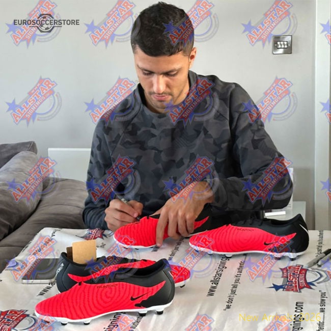 Manchester City FC Rodri Signed Boot (Framed)-Football Shirts Shop
