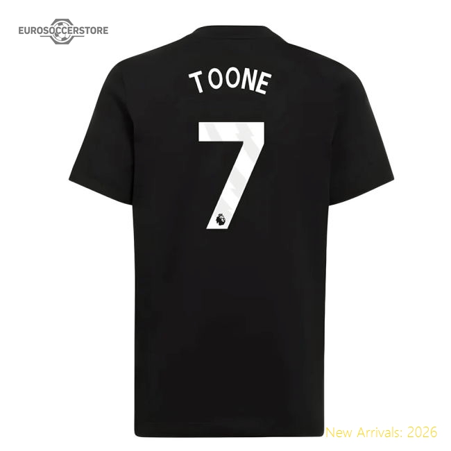2025-2026 Man Utd EU Training Tee (Black) (Toone 7)-Football Jersey Hub