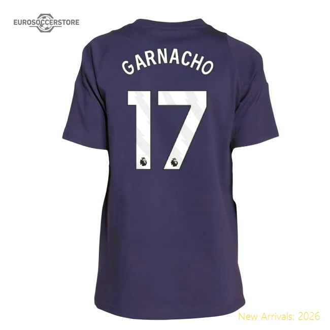 2025-2026 Man Utd Training Tee (Aurora Plum) - Kids (Garnacho 17)-Football Jersey Hub