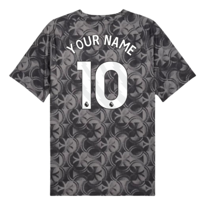 2025-2026 Man City Warm Up Jersey (Black) (Your Name)-Football Shirts Shop