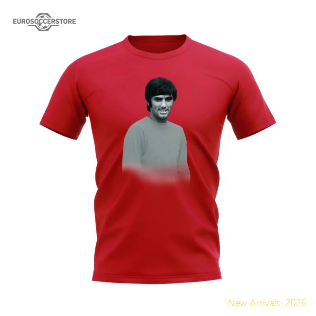 George Best Manchester United Legend T-Shirt (Red)-Football Jersey Hub