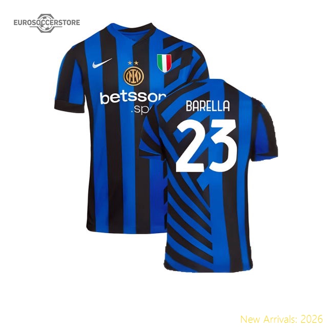 2024-2025 Inter Milan Home Shirt (Barella 23)-Football Shirts Shop