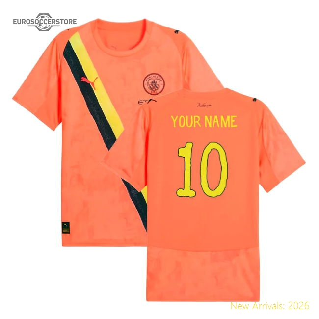 2025-2026 KIDSUPER x Manchester City CWC Shirt (Neon Sun) (Your Name)-Football Shirts Shop