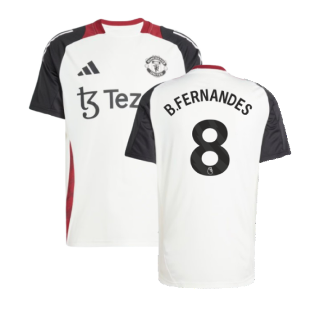 2024-2025 Man Utd Training Jersey (Off White) (B.Fernandes 8)-Football Jersey Hub