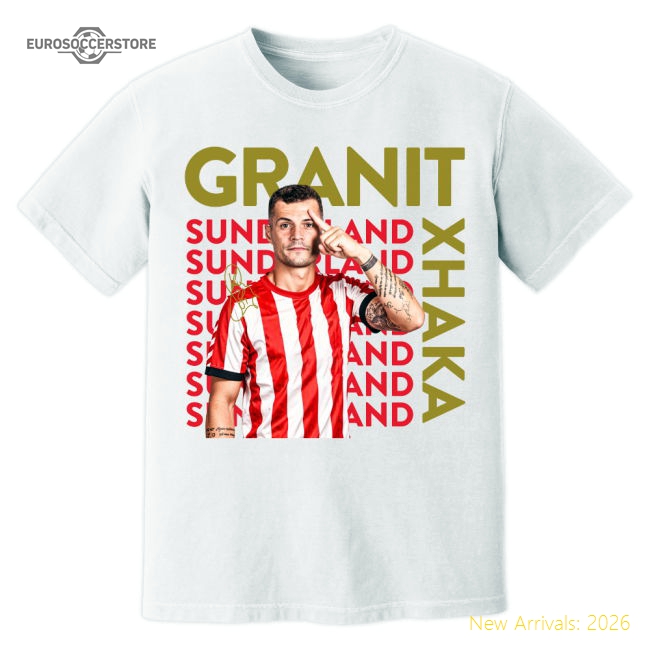 Granit Xhaka Sunderland New Signing T-Shirt (White)-Football Shirts Shop
