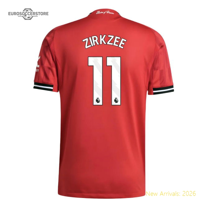 2025-2026 Man Utd Authentic Home Shirt (Zirkzee 11)-Football Jersey Hub