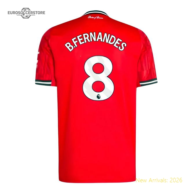 2025-2026 Man Utd Home Shirt (B.Fernandes 8)-Football Jersey Hub