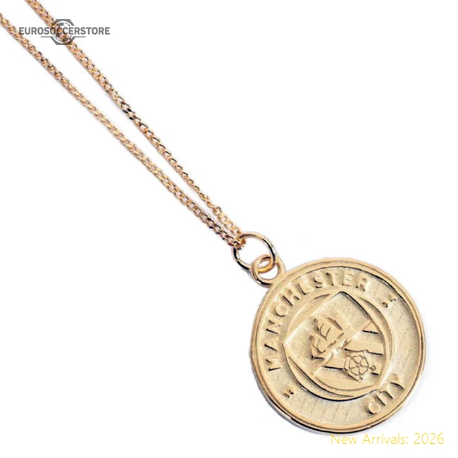Manchester City FC 18ct Gold Plated on Silver Pendant & Chain-Football Shirts Shop