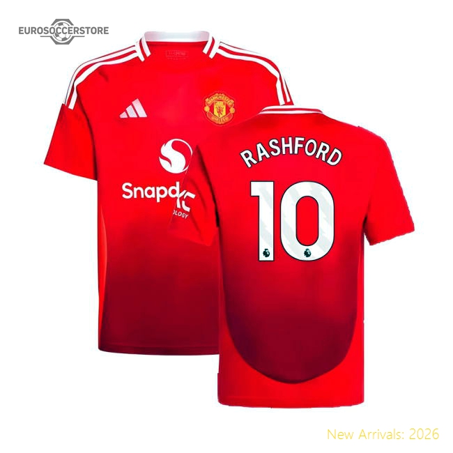 2024-2025 Man Utd Home Shirt (Kids) (Rashford 10)-Football Jersey Hub
