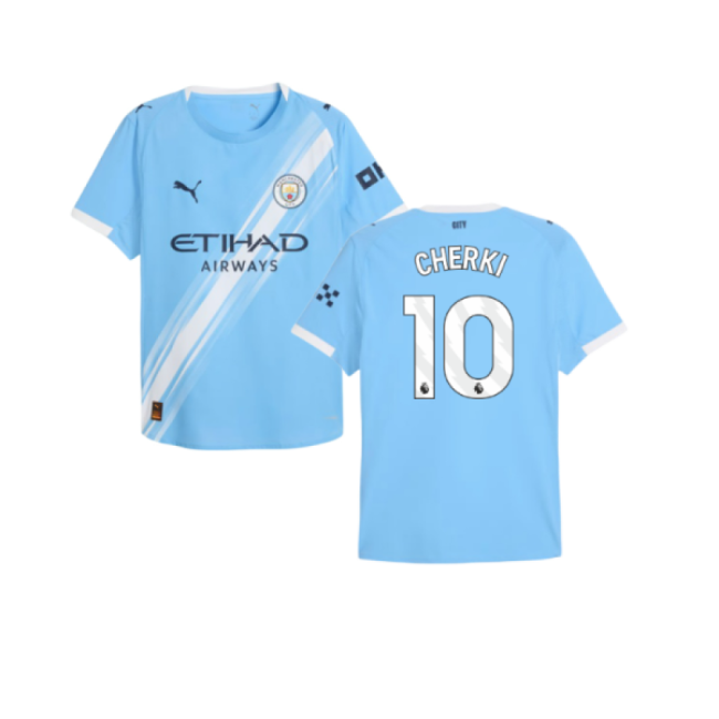 2025-2026 Man City Authentic Home Shirt (Cherki 10)-Football Shirts Shop