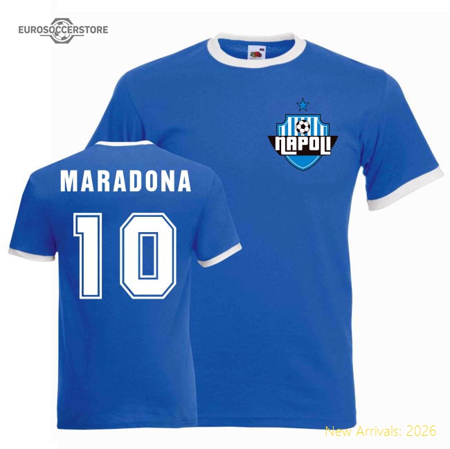 Diego Maradona Napoli Ringer Tee (blue)-Vantage Point Soccer