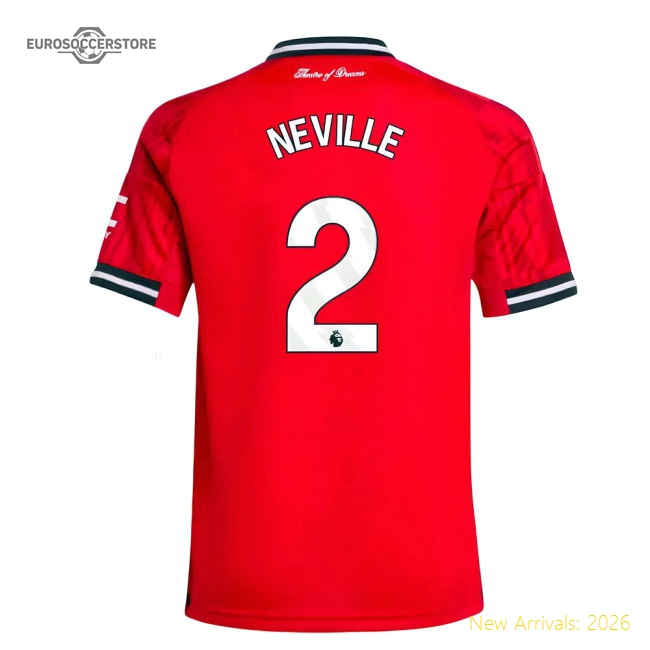 2025-2026 Man Utd Home Shirt (Kids) (Neville 2)-Football Jersey Hub