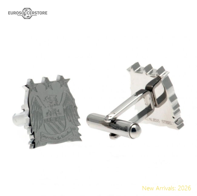 Manchester City FC Stainless Steel Formed Retro Cufflinks-Football Shirts Shop