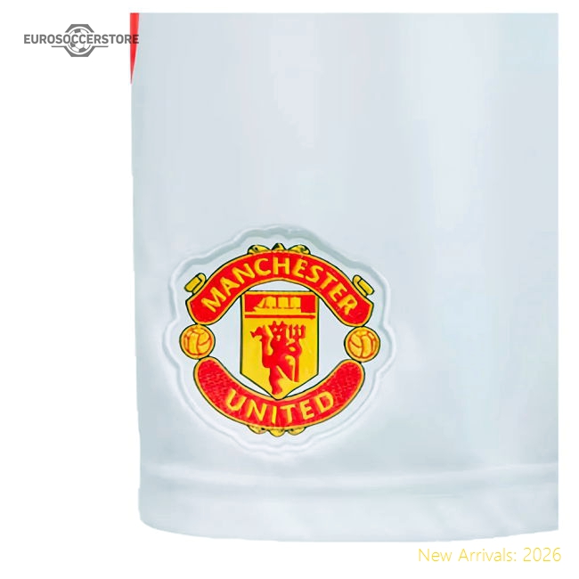 2024-2025 Man Utd Home Shorts (White) - Kids-Football Jersey Hub