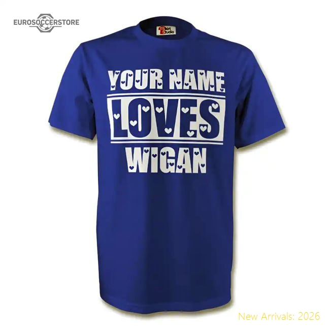 Your Name Loves Wigan T-shirt (blue)-Vantage Point Soccer