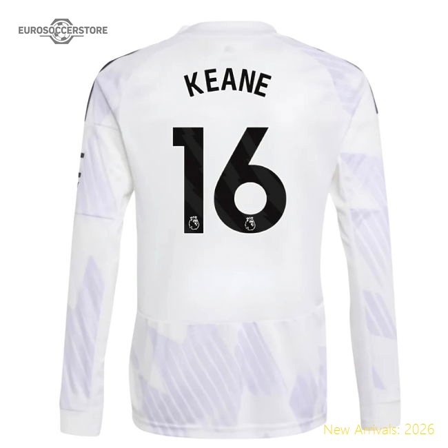 2025-2026 Man Utd Long Sleeve Away Shirt (Kids) (Keane 16)-Football Jersey Hub