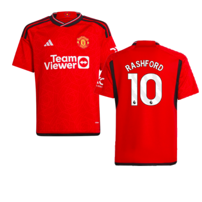 2023-2024 Man Utd Home Shirt (Kids) (Rashford 10)-Football Jersey Hub