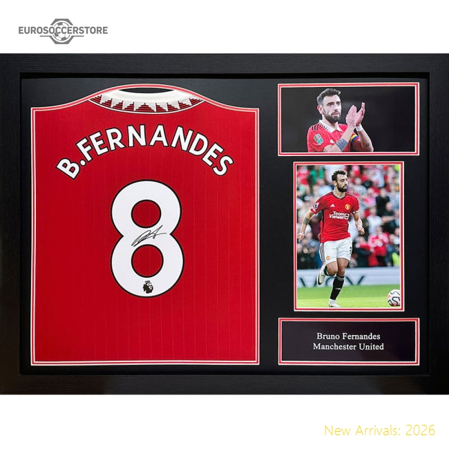 Manchester United FC Bruno Fernandes Shirts (Framed)-Football Jersey Hub