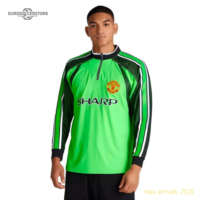 1998-1999 Manchester United Retro Goalkeeper Jersey (Green)-Football Jersey Hub