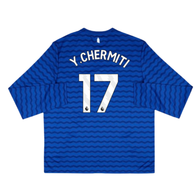 2025-2026 Everton Home Long Sleeve Shirt (Y.Chermiti 17)-Football Jersey Hub