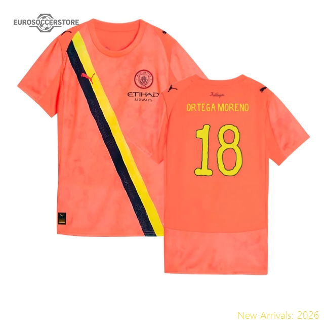 2025-2026 Manchester City CWC Goalkeeper Shirt (Neon Sun) - Womens (Ortega Moreno 18)-Football Shirts Shop