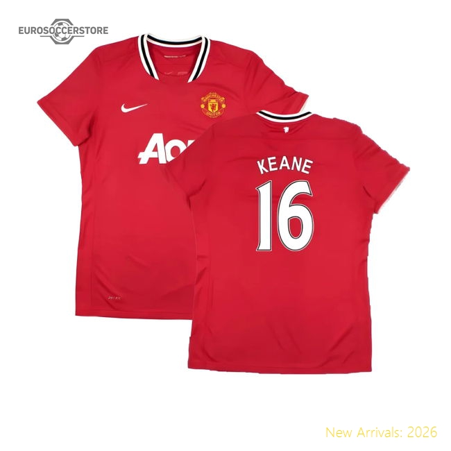 Manchester United 2011-12 Home Shirt (Women\'s) ((Very Good) M) (KEANE 16)-Football Jersey Hub