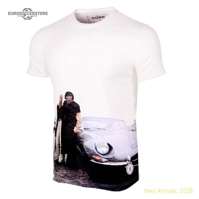 George Best E-Type All Over Print T-Shirt (White)-Football Jersey Hub