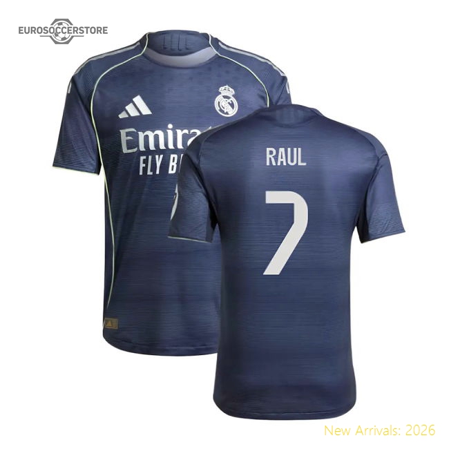 2025-2026 Real Madrid Authentic Away Shirt (Raul 7)-Football Shirts Shop