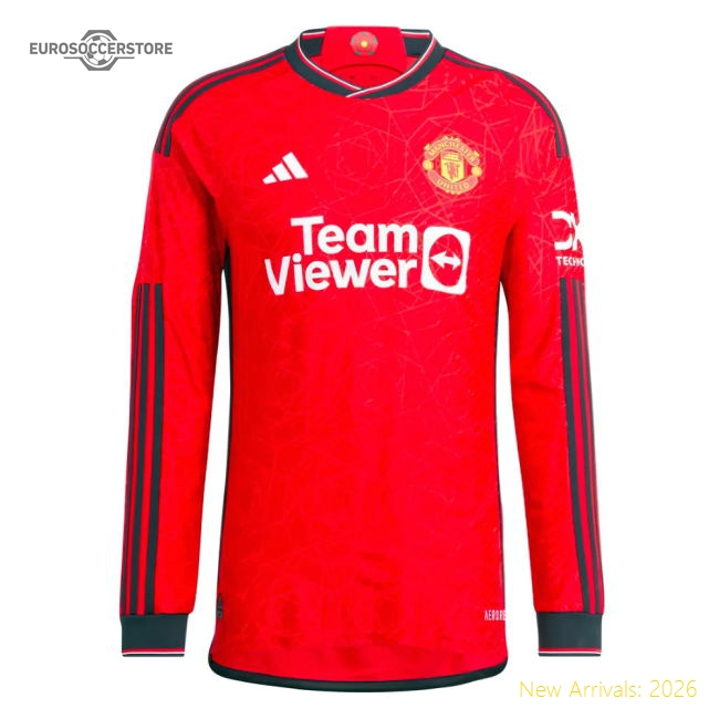 2023-2024 Man Utd Long Sleeve Home Shirt (Beckham 7)-Football Jersey Hub