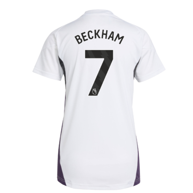2025-2026 Man Utd Training Jersey (White) - Womens (Beckham 7)-Football Jersey Hub