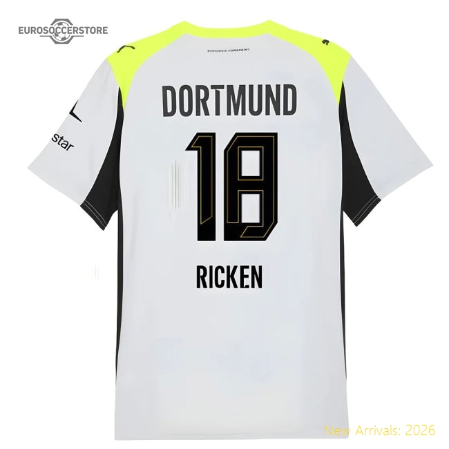 Borussia Dortmund 2025-2026 Away Uniform Football Shirt-Jersey Chest: 2026 World Cup Soccer Kits