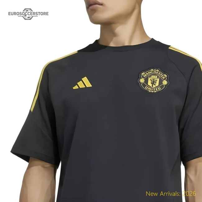 2025-2026 Man Utd EU Training Tee (Black)-Football Jersey Hub