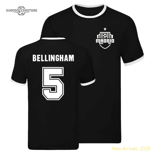 Real Madrid Ringer T-shirt (Jude Bellingham 5)-BuySoccerJersey Hub