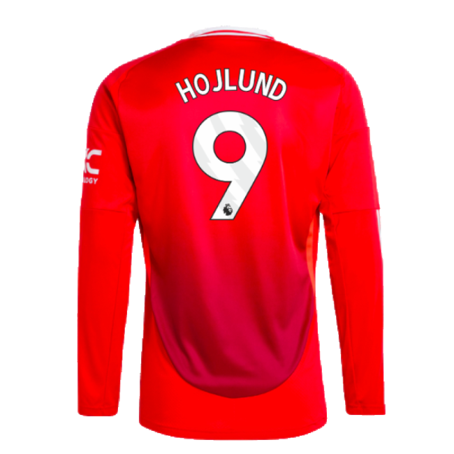 2024-2025 Man Utd Long Sleeve Home Shirt (Hojlund 9)-Football Jersey Hub