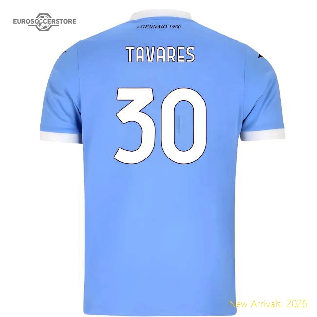 2025-2026 Lazio Home Shirt (Tavares 30)-Vantage Point Soccer