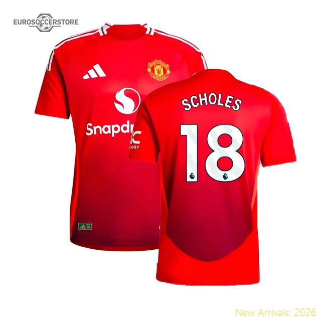 2024-2025 Man Utd Authentic Home Shirt (Scholes 18)-Football Jersey Hub