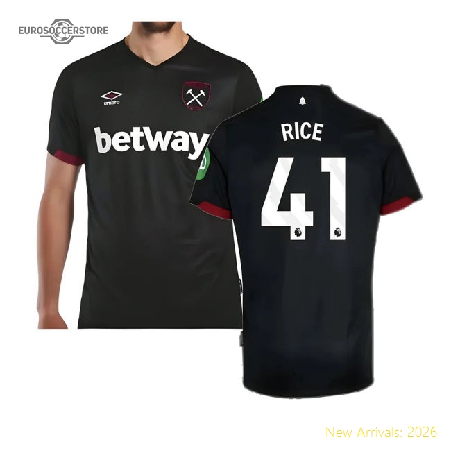 2024-2025 West Ham Away Shirt (Rice 41)-Vantage Point Soccer