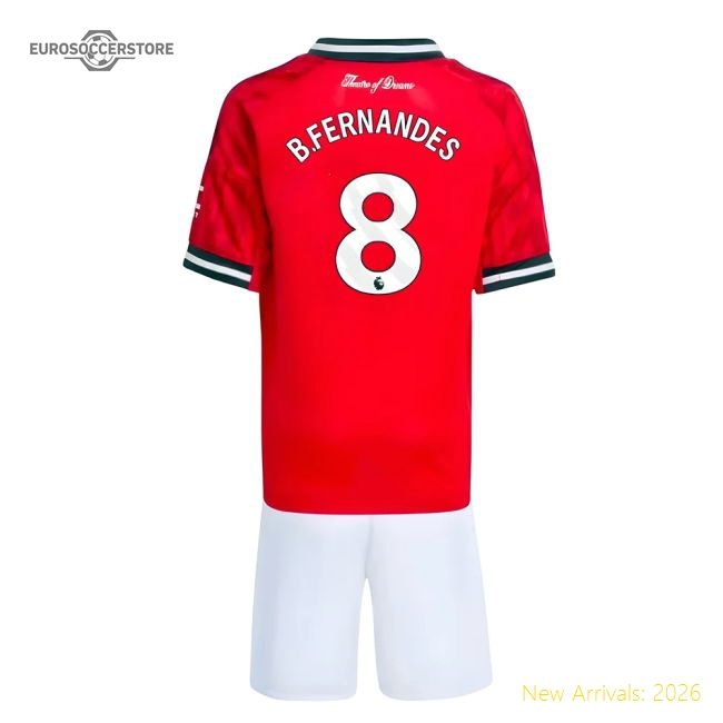 2025-2026 Man Utd Home Mini Kit (B.Fernandes 8)-Football Jersey Hub