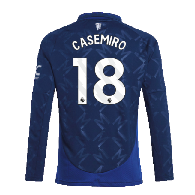 2024-2025 Man Utd Long Sleeve Away Shirt (Kids) (Casemiro 18)-Football Jersey Hub