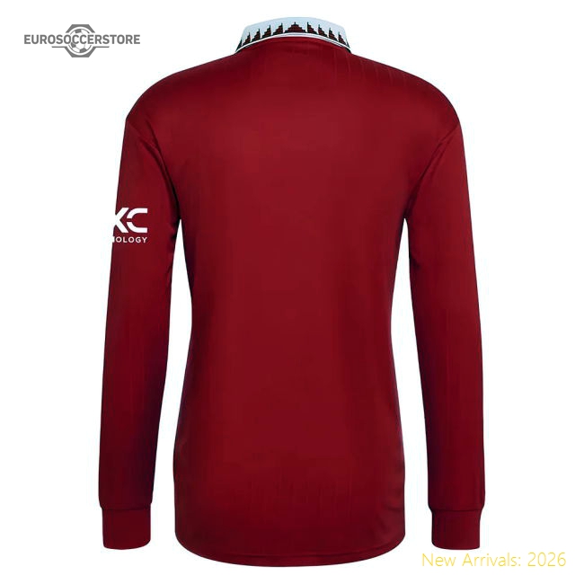 2022-2023 Man Utd Long Sleeve Home Shirt-Football Jersey Hub